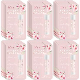 30 Pack It's a Girl Gifts Lip Balms Rose Girl Blush Pink Shower Party Favors Bulk for Guests Gender Reveal Games Winners Prizes Birthday Souvenirs Gift Bags Stuffers Lip Sticks for Chapped Lips