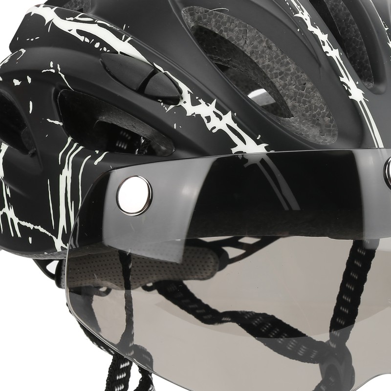 Magnetic Suction Protective Helmet with Goggles/Light for Mountain Bike Road