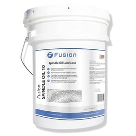 Fusion Spindle Oil 10 for ISO Viscosity Grade 10 Application by Fusion Chemical | Premium Grade Lubricant for High Speed Spindles in Machining Tools | (5 Gallon)