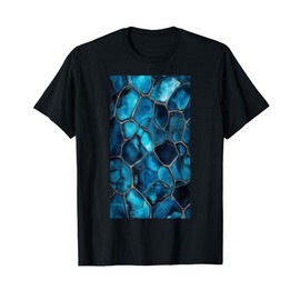 Blue Tortoise Shell Pattern Abstract art Modern T-Shirt