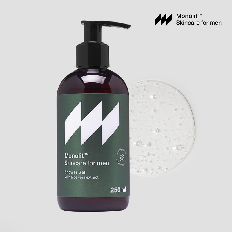Monolit Duschgel für Männer mit Aloe- und Sandelholzduft – Reinigend,