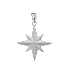 Enchanting North Star Charm Pendant in Sterling Silver Satin Finish