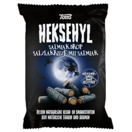 Licorice in Bag - Pingvin Tom Heksehyl Zout (Zoute Salmiak Staafjes/Salty Sticks Filled with Salmiak),10.6 oz