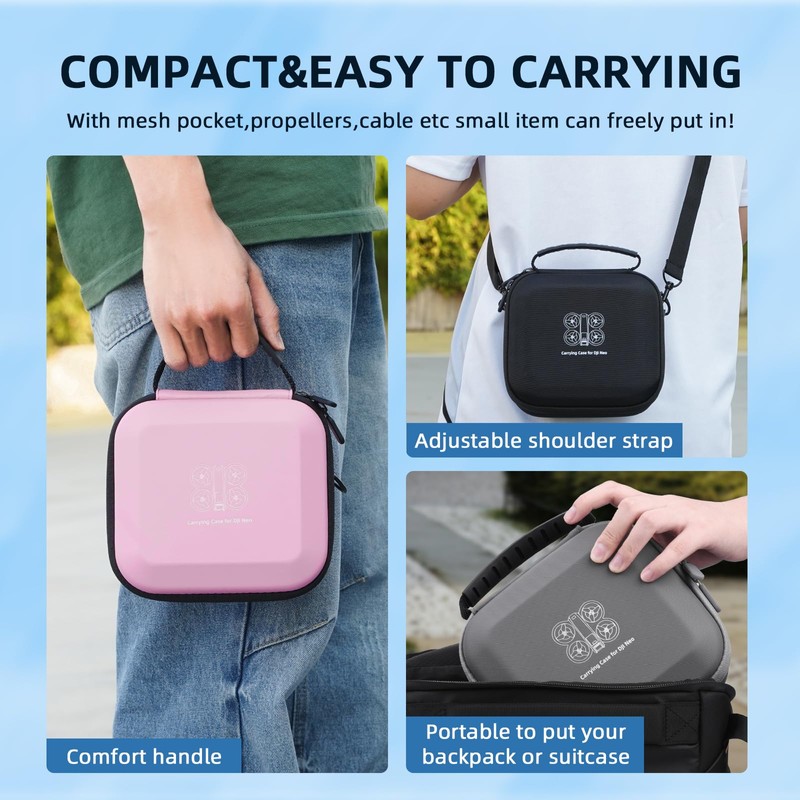 Flymile Mini Carrying Case for DJI NEO, PU Plastic, Pink,