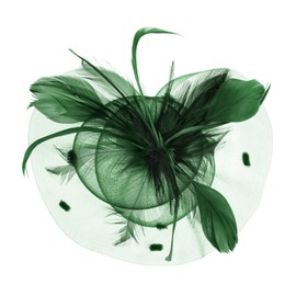 Ruixib Women's Fascinator Feather Flowers Hair Clip Hair Accessory Hats Net Hat Veil Tea Party Wedding Church Headpiece Hair Accessories for Women -