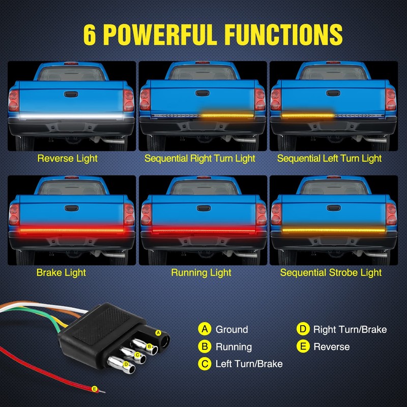 Nilight 3PCS 60 Inch Truck Bed Light Strip Bundle with