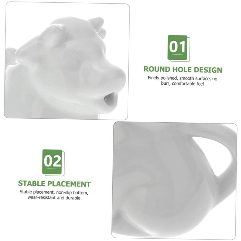 Ciieeo 2Pcs Ceramic Animal Shaped Milk Jug Cute for Sauces