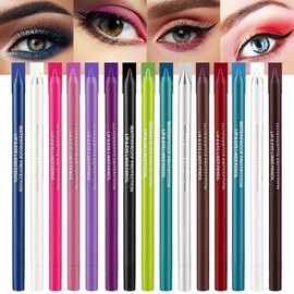 15PCS Delineador Ojos Waterproof, Delineador de Ojos de Colores