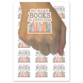 So Many Books So Little Time Temporary Tattoo Water Resistant Fake Body Art Set Collection - 54 1" Tattoos (1 Sheet)