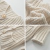 Flygo Cropped Cardigan Sweaters for Women Long Sleeve Cable Knit