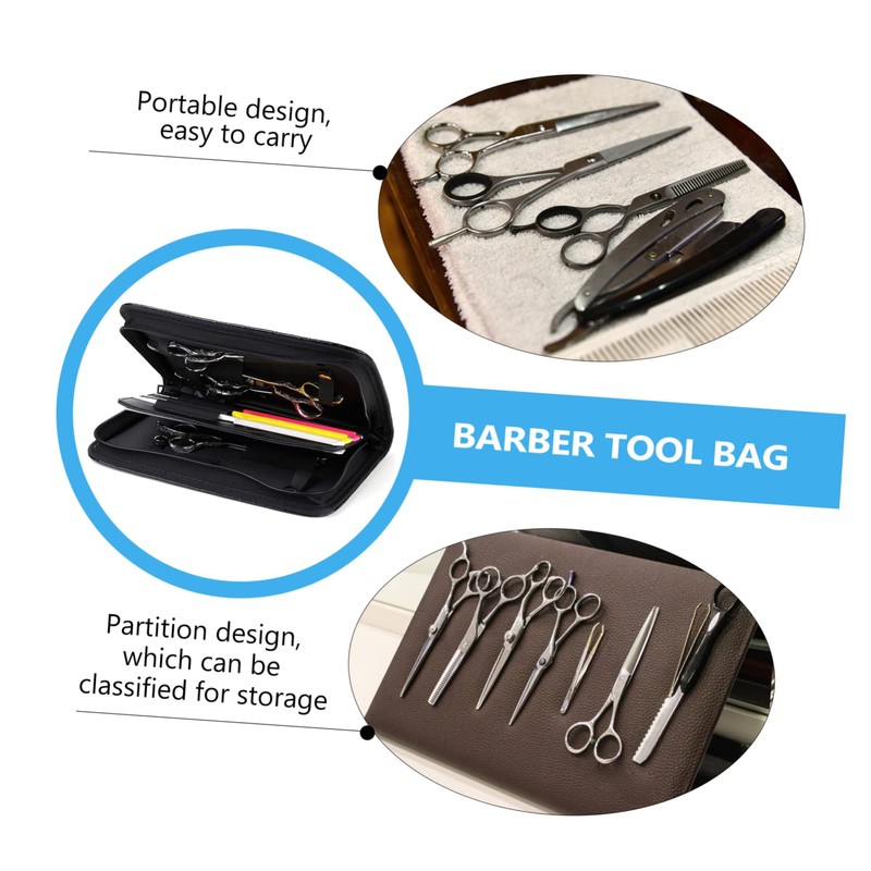 Ipetboom 1Pc Professional Leather Scissor Storage Bag for Hairdressing Tools