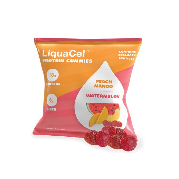 LiquaCel Protein Gummies - Peach Mango/Watermelon - 13g Protein - Ten Packs