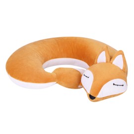 XGOPTS Travel Pillow Neck Support Rest Pillow, Cartoon Cute Fox U-Shaped Pillow, Household Portable Car Travel Sleeping Pillow for Airplanes, Home, Camping, Travelling, Office nap
