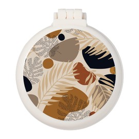 Mini hairbrush, pocket hairbrush with mirror, portable for purse/pocket, travel size (Autumn leaves)