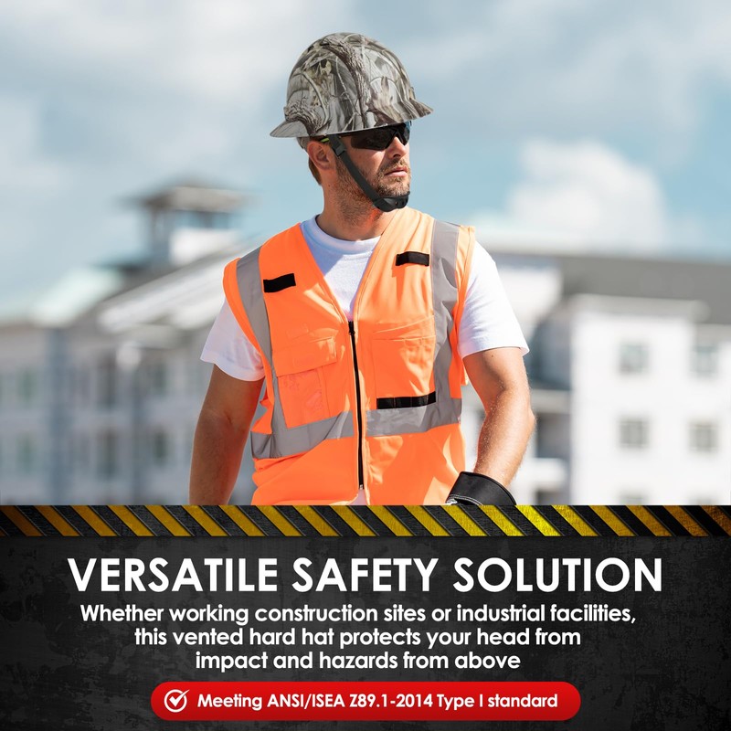Zeluga 15-451 HDPE Full Brim Hard Hat, Construction Safety Helmet