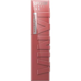 Maybelline Super Stay Vinyl Ink, Labial Líquido de Larga Duración, Efecto Vinilo y Acabado Brillante Instantáneo, Color Intenso por Hasta 16 Horas, Tono Cheeky