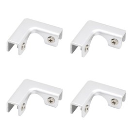 4PCS L-Shaped Aluminum Alloy Glass Clip Corner Braces Glass Support Brackets Glass Connector Fit for 4-8mm Glass Thickness