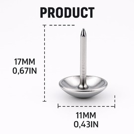 Premium Silver Thumb Tacks, Extra Long Push Pins for Heavy Duty Use, Perfect for Upholstery and Carpet on Wood, 100Pcs