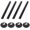 Pack of 4 Black 15mm Radiator Pipe Hole Covers –