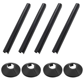 Pack of 4 Black 15mm Radiator Pipe Hole Covers – Easy Snap-On Design, Perfect for Radiator and Floor Pipe Installation