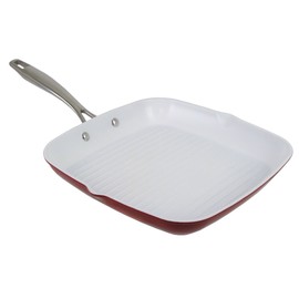 Oneida 11" Red Forged Aluminum Non-stick Ceramic Square Grill