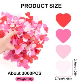 3000Pcs Colour Wedding Confetti Heart Shaped Tissue Paper Confetti Table Decor 30g Eco-friendly Biodegradable Confetti Throwing Aisle Table Decor Confetti for Wedding Valentines Thanksgiving Chris (A)