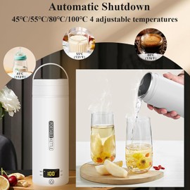 Electric Travel Kettle, Portable Electric Kettle, Mini Hot Water Boiler, Small Travel Tea Kettle Fast Boiling Water, One Cup Hot Water Maker, 350ml-White
