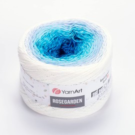 Yarn Art Flowers Rosegarden 100% Cotton 250gr 8.80 oz 1094yds Multicolor Cotton Yarn Rainbow Crochet Yarn Spring Summer (305)