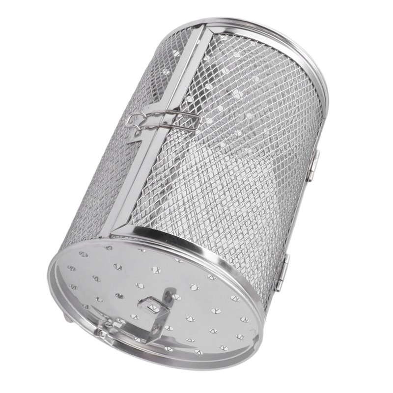 Rolling Grilling Basket Stainless Steel Grill Cage Round Stainless Steel