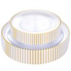 Rubtlamp 60Pcs Clear Gold Plastic Plates, Clear Disposable Plates With