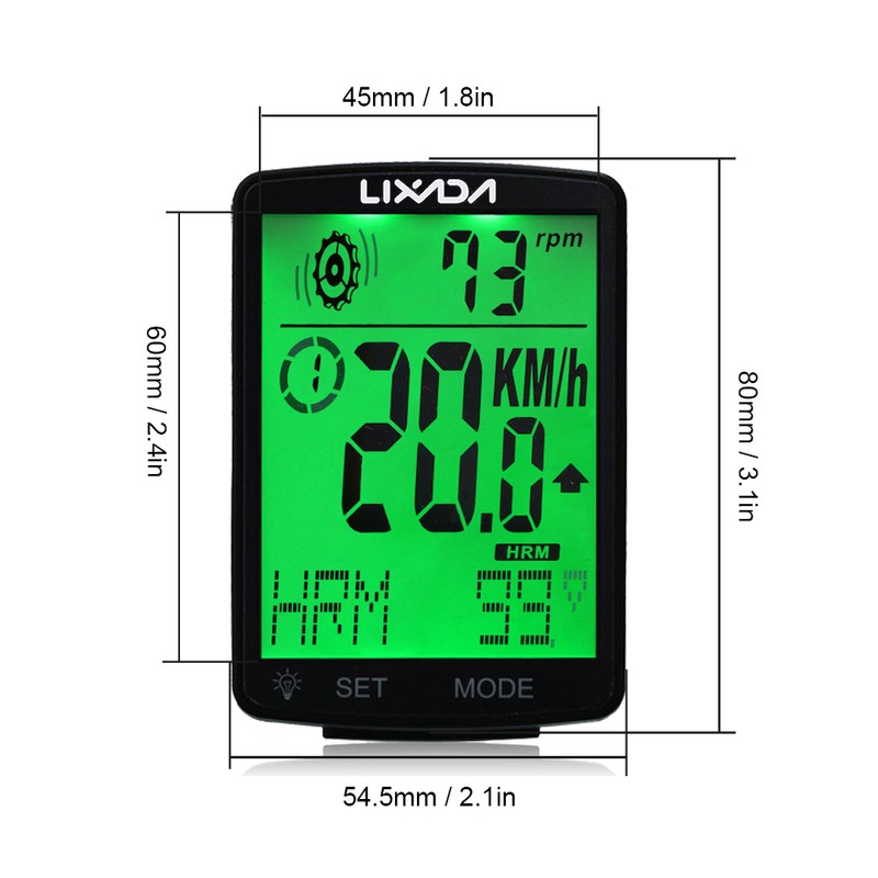LIXADA 3 in 1 Wireless Bike Computer Multi Functional LCD