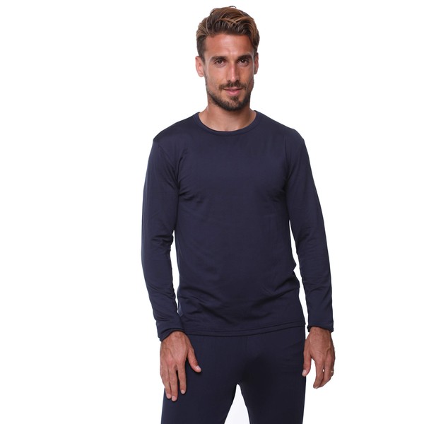 Men's Thermal Top Lightweight Ultra Soft Fleece,Base Layer, Large-Blue