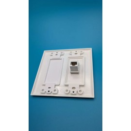 Wallplate City 1 Port CAT6 Wall Plate-2 Gang White