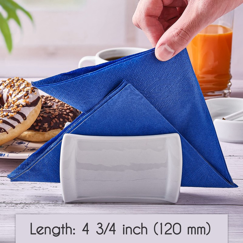 CRYSTALIA Napkin Holder, Small White Ceramic Tissue Dispenser for Home