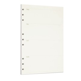 Zelten 1 Pack B5 45 Sheets/90 Pages Weekly Planner Loose Leaf Punched Paper Refills Paper for 9 Hole Binder Personal Organizer Diary Notebook Refillable Planner
