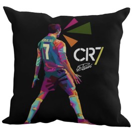 The Beach Stop Sports Hero Ronaldo Cushion Cover | Gift Idea for Men Women Boys & Girls | 45x45cm 18x18 | CR7 Colourful