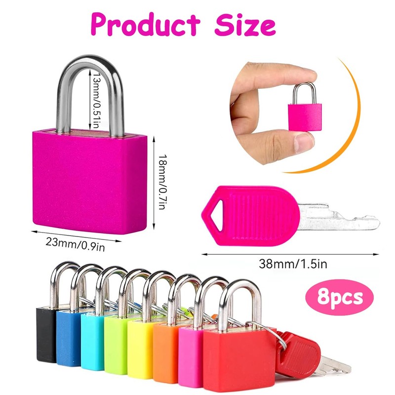 Suitcase Locks with Keys, Small Travel Luggage Suitcase Lock, Multicolor