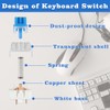 50 Pcs Blue Mechanical Keyboard Switches with Puller & Brush