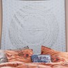 Furnishful Finesse Mandala Silver Ombre Tapestry Boho Wall Hanging Tapestries