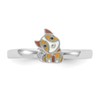 925 Sterling Silver Rhodium Plated Enamel Animal Dog Ring for