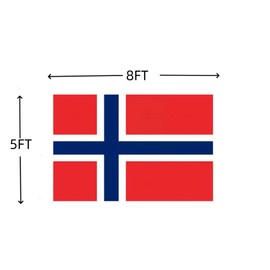 LEBLEBALL Norway Flag 5X8 FT, Outdoor Polyester Flags, Double Stitched Norwegian National Flags with Brass Grommets and Stronger Header. (5X8)