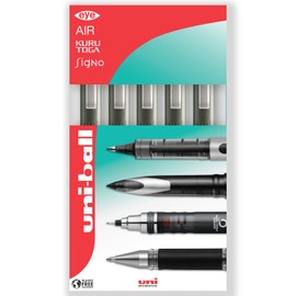 Uni-Ball EYE UB-157 Rollerball Pen - 0.7mm Nib - 2 x Black, 2 x Blue and 1 x Red (Pack of 5)