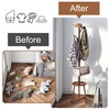 FILWH Freestanding Coat Rack with Umbrella Organizer Tray Bamboo Coat