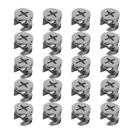 Pack of 20 Eccentric Furniture Connectors, 15 x 12 mm, Zinc Alloy Furniture Connectors for Cabinets, Drawers and Wardrobes, Robust and Rust-Resistant Furniture Connectors for Durable Installation