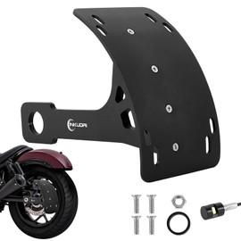 Universal Curved Motorcycle License Plate Bracket With Light Motorcycle License Plate Holder Side Mount Frame Half Moon Tag Bracket For rebel 500 Ruckus YZF R6 R7 R8 Vulcan S 650 MT03 MT09 TW200