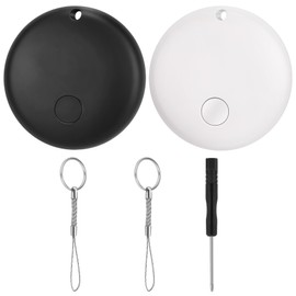 Air Tracker Tags Item Finders Works with Apple Find My (iOS Only), Smart Tag with Replaceable Battery, Item Locator for Key/Luggage/Backpack/Wallet (1 White + 1 Black)