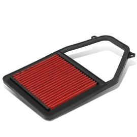Replacement for Honda Civic 1.7L Reusable & Washable Replacement High Flow Drop-in Air Filter (Red)