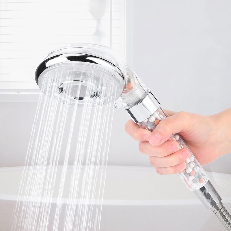 LED Negative Ion Shower Head Handheld WaterSaving Pressurized Hand Shower