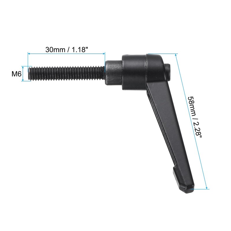 sourcing map M6 x 30mm Handle Adjustable Clamping Lever Thread