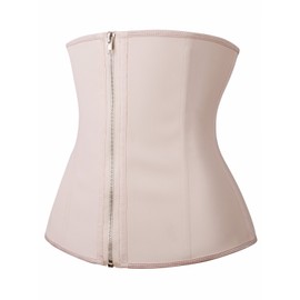 YIANNA Mujer Fajas Reductoras Adelgazantes Corset Reductor Waist Trainer Cinturón Abdomen Colombiana, YA2219-Beige-M